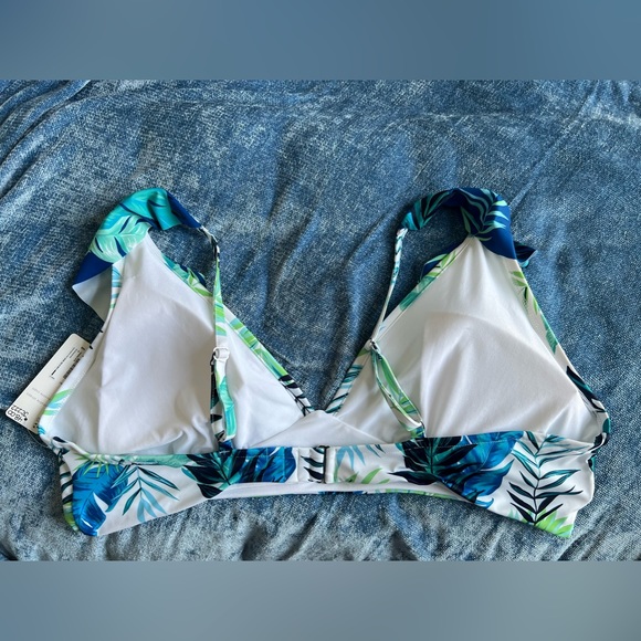 NWT 3X Peyton & Parker Plus sized Blue Tropical Bikini - Picture 9 of 9